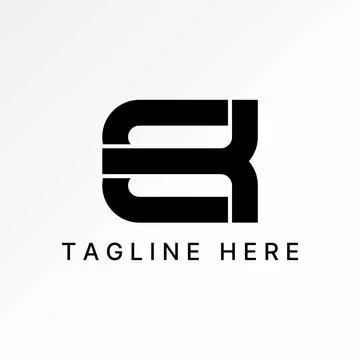 Initial ET CT EB font line cutting sport stripe monogram typography branding Stock Illustration