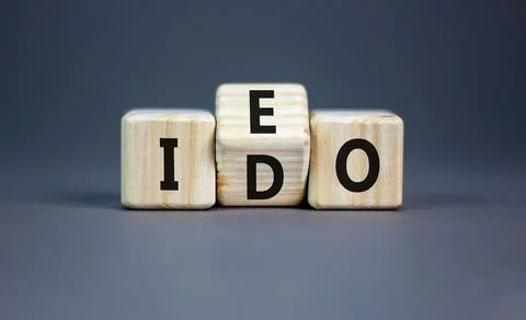 Initial exchange or DEX offering symbol. Concept words abbreviation IEO or ID Stock Photos