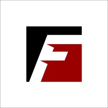 Initial F and SQUARE Logo Design Concept Stock Illustration