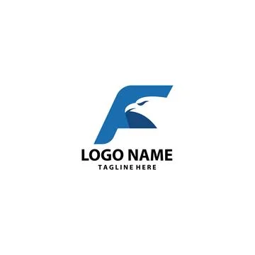Initial F falcon logo design vector Illustrazione stock