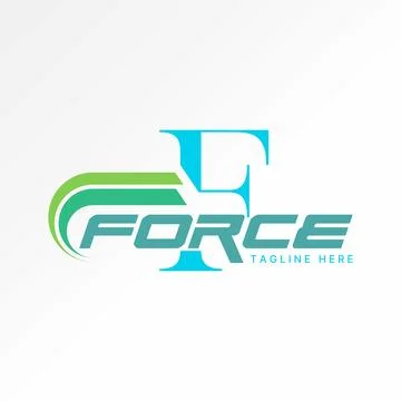 Initial F font cut Force strip fast race automotive mechanical sport winner Stock Illustration