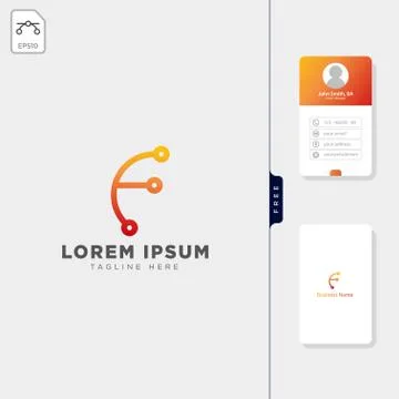 Initial F logo template vector illustration and inspiration, free busineess c Stock Illustration