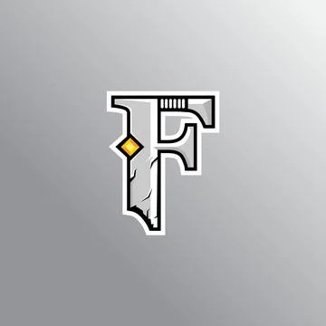 Initial F mascot logo vector, lettermark, esport logo, emblem Illustrazione stock