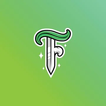 Initial F mascot logo vector, lettermark, esport logo, emblem 库存插图