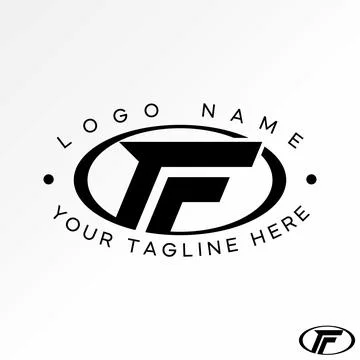 Initial F or FR italic font on ellipse swoosh automobile to emblem speed fast Stock Illustration