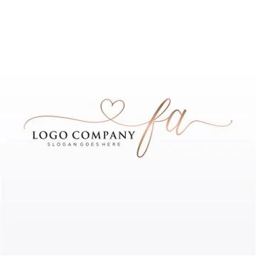 Initial FA beauty monogram and elegant logo design Stock Illustration