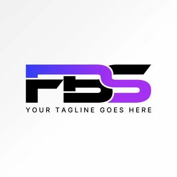 Initial FBS font connected strong sport club gym fitness identity tech brand Stock Illustration