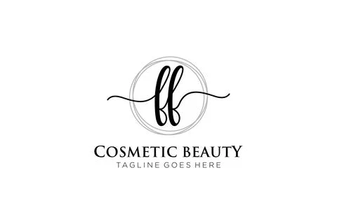Initial FF Feminine logo beauty monogram and elegant logo design, handwriti.. Illustration