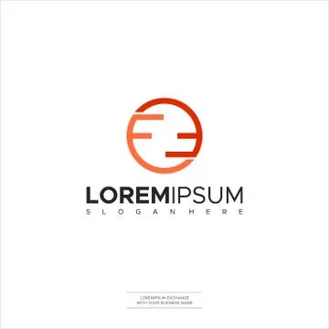 Initial FF Letter Logo Design Template Stock Illustration