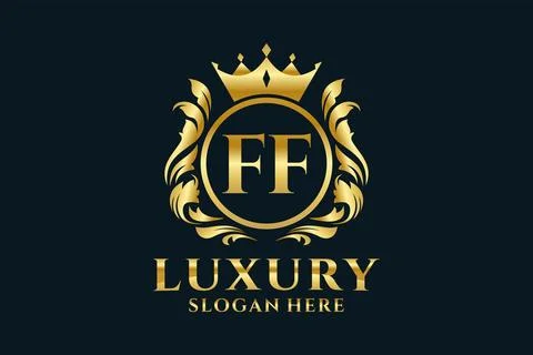 Initial FF Letter Royal Luxury Logo template in vector art for luxurious br.. Stock Illustration