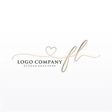 Initial FL beauty monogram and elegant logo design Illustrazione stock