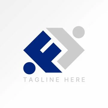 Initial FL LF font square flip human people holding hug together friendship Stock Illustration