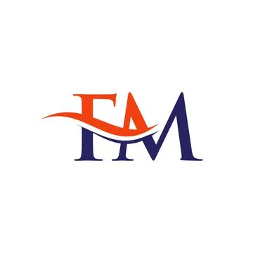 Initial FM letter linked logo vector template. Swoosh letter FM logo design. Stock Illustration