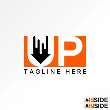 Initial UP font with fast arrow goes down fast speed boost motion next right Stock-Illustration