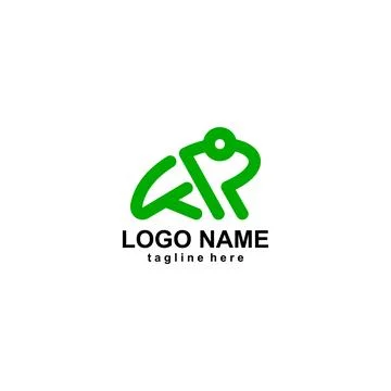 Initial FR frog logo design vector Illustrazione stock