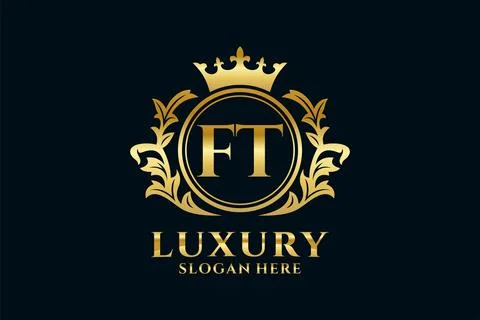Initial FT Letter Royal Luxury Logo template in vector art for luxurious br.. Stock Illustration