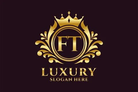 Initial FT Letter Royal Luxury Logo template in vector art for luxurious br.. Stock Illustration
