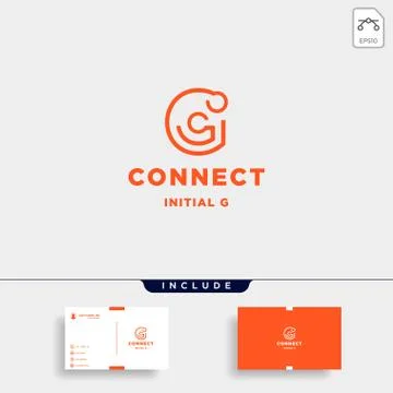 Initial g connection logo design technology symbol icon Stock Illustration