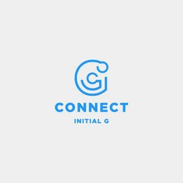 Initial g connection logo design technology symbol icon Stock Illustration