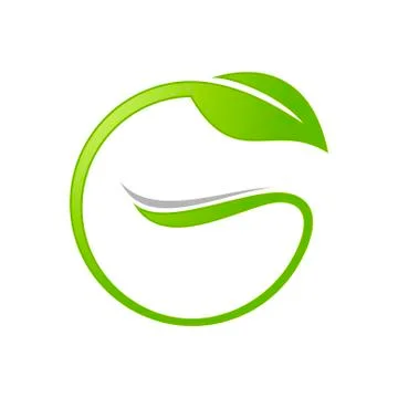 Initial G Lettermark Leaf Circle Symbol Design Stock Illustration