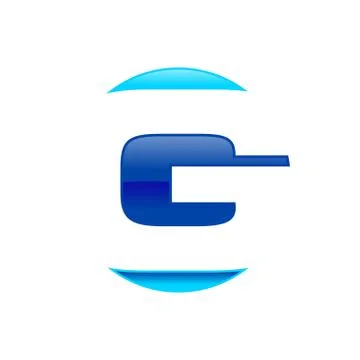 Initial G Lettermark Techno Blue Symbol Design Stock Illustration