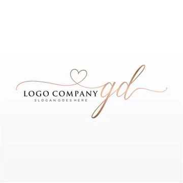 Initial GD beauty monogram and elegant logo design Stock Illustration