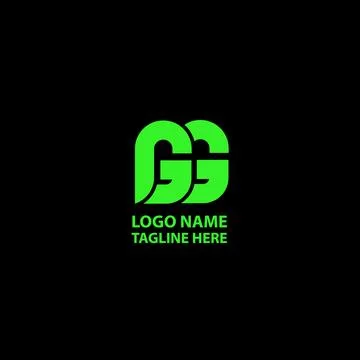 Initial GG green logo design vector Illustrazione stock