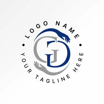 Initial GG or G sans serif font holding hands timeless infinity visual unique Stock Illustration