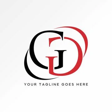 Initial GG or G serif font ellipse swoosh timeless to infinity visual pattern Illustrazione stock