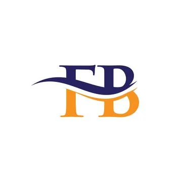 Initial Gold FB letter logo design with modern trendy. FB logo design Stock Illustration