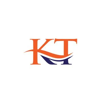 Initial Gold KT letter logo design with modern trendy. KT logo design Stock Illustration