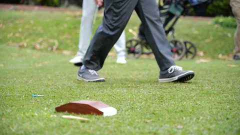 Initial golf swing on the course Stock Footage 306621997