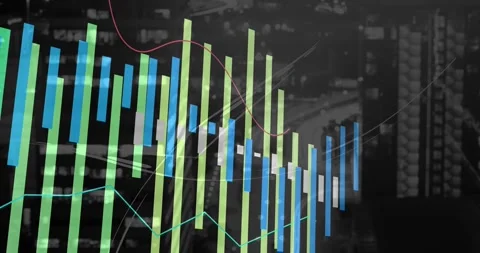 Initial green-blue bars appearing, clear vertical bar chart sliding right and Stock Footage 329453708