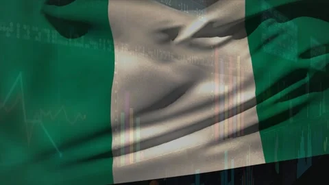 Initial gust starting flag rippling, green-white-green cloth revealing faint Stock Footage 329533513