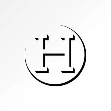 Initial H font negative space shadow circle swoosh to monogram consulting law Illustrazione stock