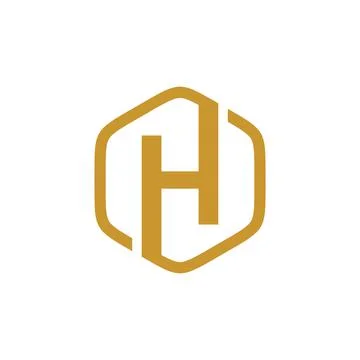 Initial H hexagon logo vector Stock Illustration