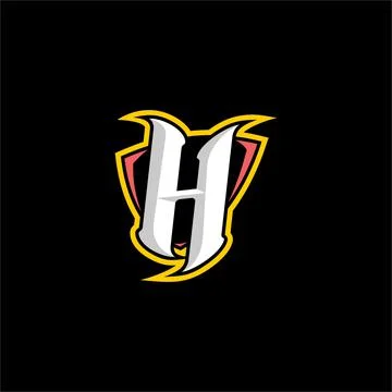 Initial H mascot logo vector, lettermark, esport logo, emblem Illustrazione stock