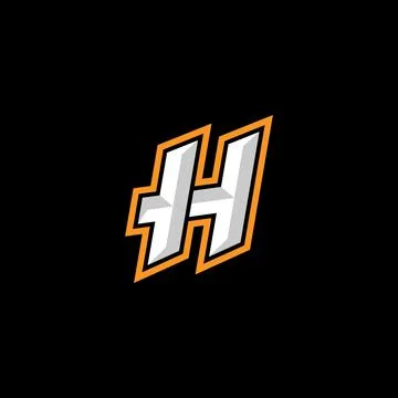 Initial H mascot logo vector, lettermark, esport logo, emblem Illustrazione stock