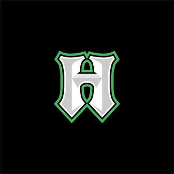Initial H mascot logo vector, lettermark, esport logo, emblem Illustrazione stock