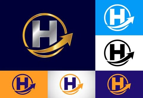 Initial H monogram alphabet symbol design incorporated with the arrow. Fina.. Stock Illustration