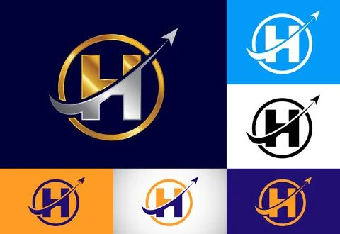 Initial H monogram alphabet symbol design incorporated with the arrow. Fina.. Stock Illustration
