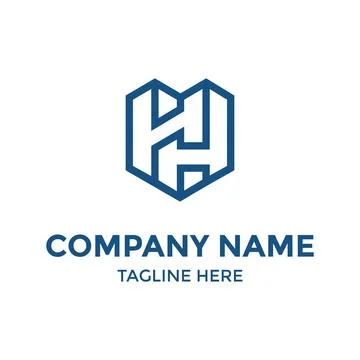 Initial of H, Real Estate with Shield Logo Design Stock Illustration