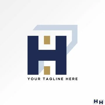 Initial H sans serif font with shadow like building monogram property urban Stock Illustration