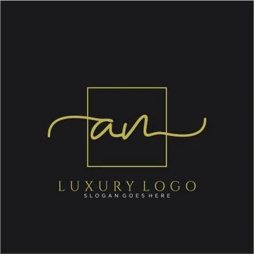 AN Initial handwriting logo design Stock Illustration