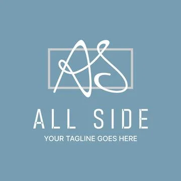 Initial AS handwritten line art font typography monogram branding Illustrazione stock