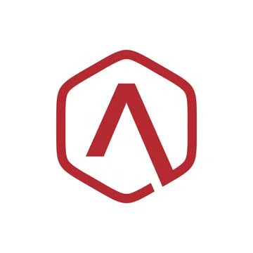 Initial A hexagon logo vector Stock Illustration