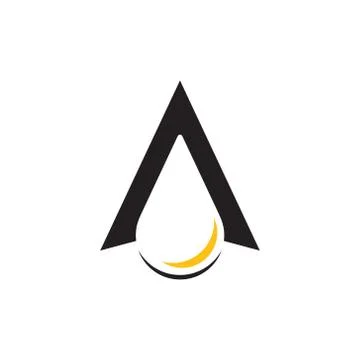 Initial A with hidden object drop logo icon vector Stock Illustration