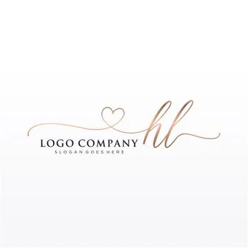 Initial HL beauty monogram and elegant logo design Stock Illustration