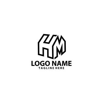 Initial HM modern logo design vector Illustrazione stock