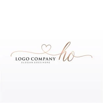 Initial HO beauty monogram and elegant logo design Stock Illustration